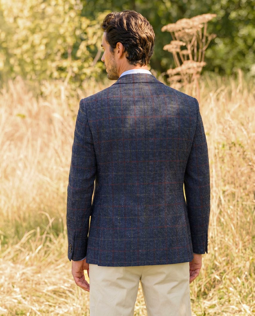 Harris Tweed colbert "London" in scottish blue, productkaart