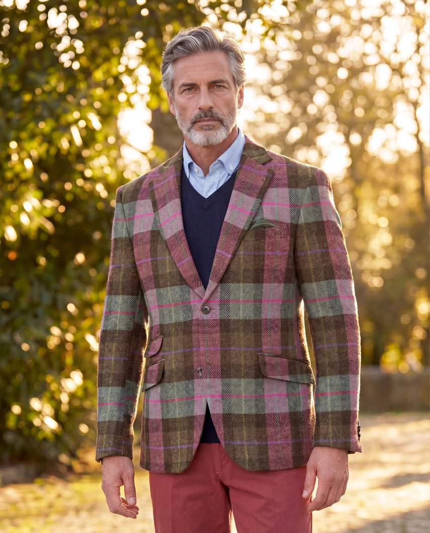 Harris Tweed Sakko ''London'' in tartan check - Wellington of Bilmore