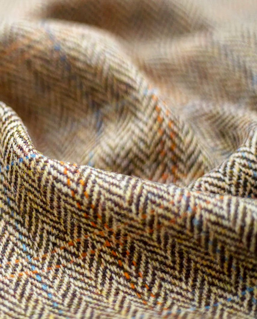 Harris Tweed Weste ''Lea'' in sand herringbone - Wellington of Bilmore