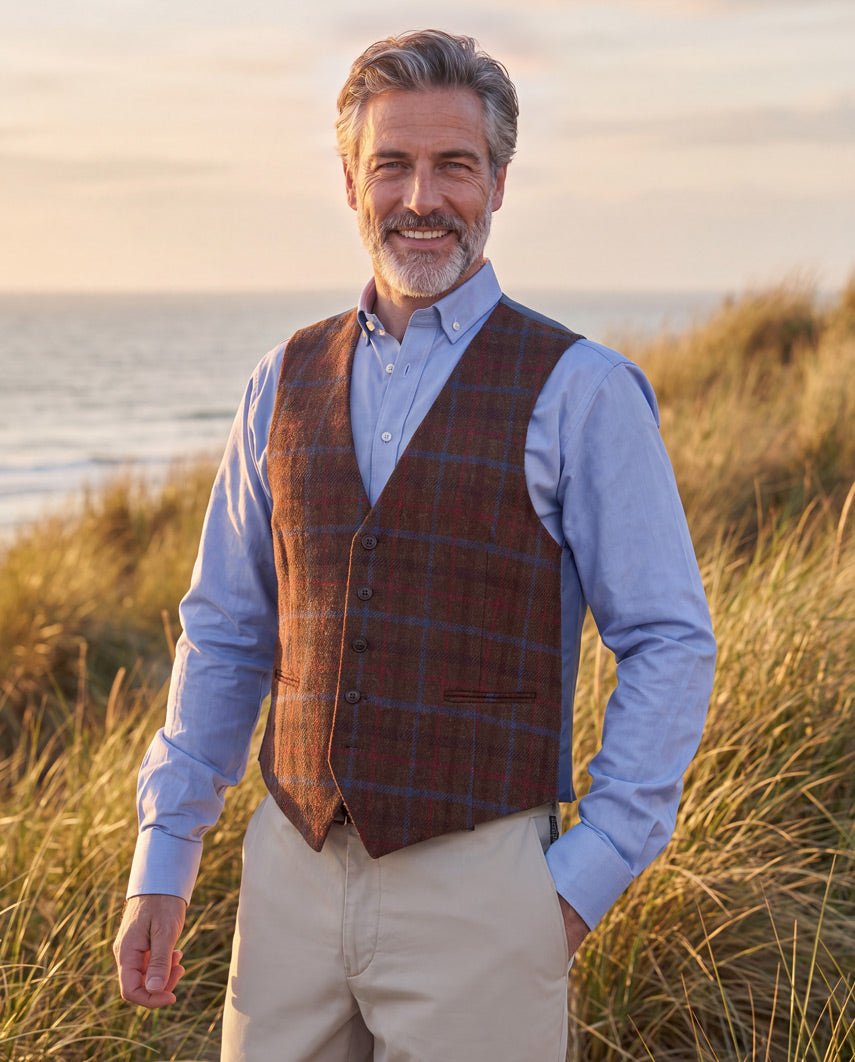 Harris Tweed Weste ''Tailor'' in Lord's Overcheck - Wellington of Bilmore