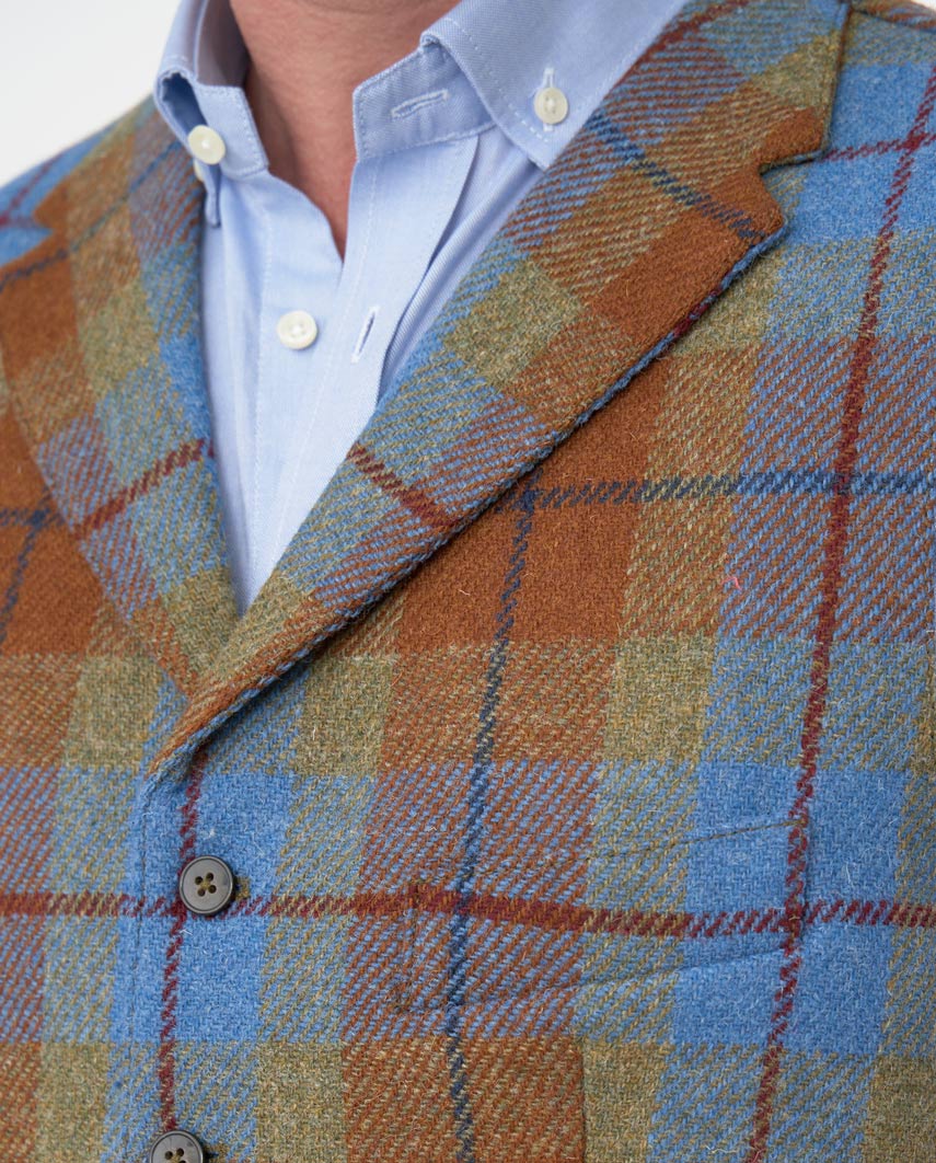 Harris Tweed Weste "Wales" in Gold Tartan - Wellington of Bilmore