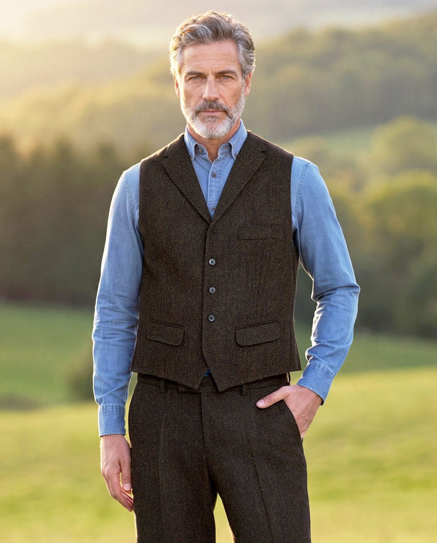 Harris Tweed Weste ''Wales'' in multicolor Tweed - Wellington of Bilmore