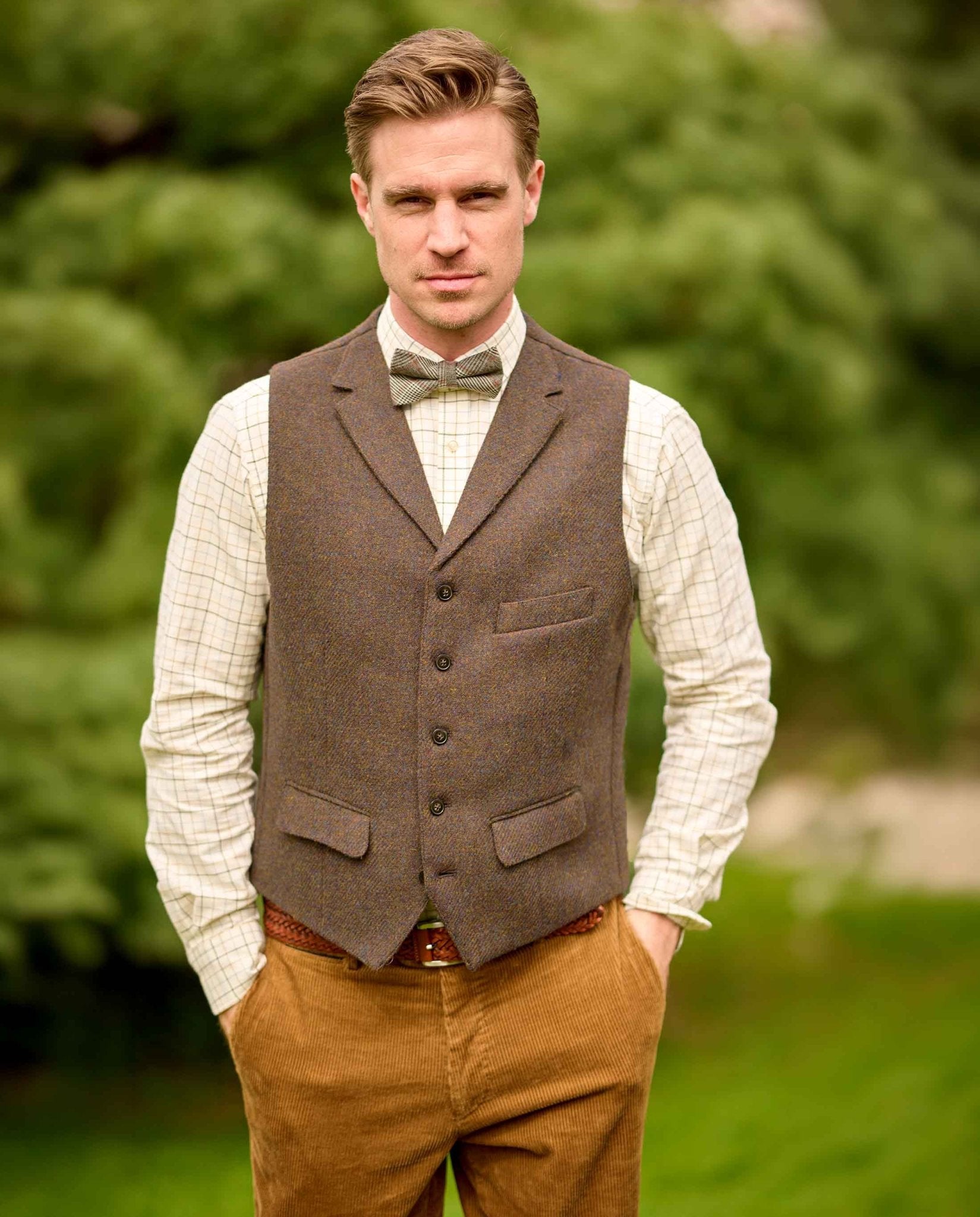 Harris Tweed Weste ''Wales'' in Tweed Shadow - Wellington of Bilmore