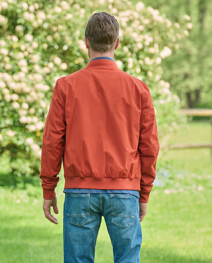 Herenblouson "English Lumber" met fluweelzachte touch in burnt orange - Wellington of Bilmore