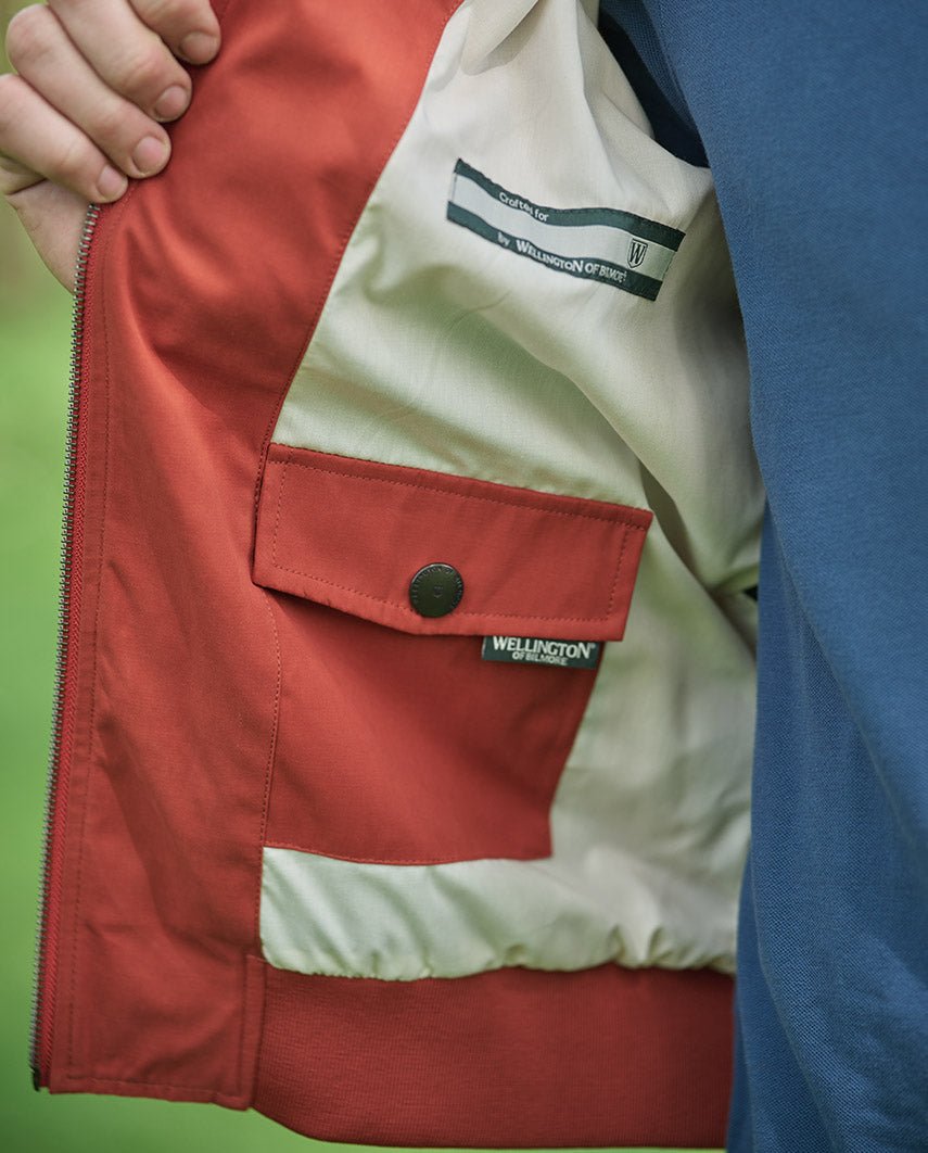 Herenblouson "English Lumber" met fluweelzachte touch in burnt orange - Wellington of Bilmore