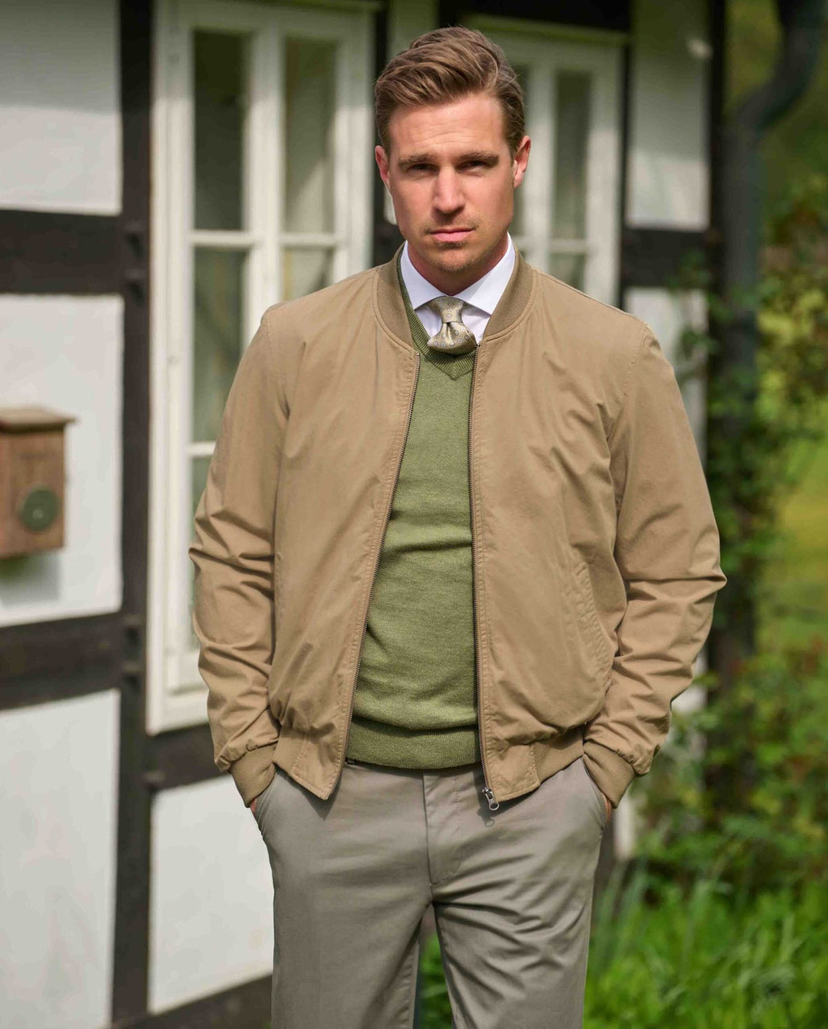 Herenblouson "English Lumber" met fluweelzachte touch in sand - Wellington of Bilmore
