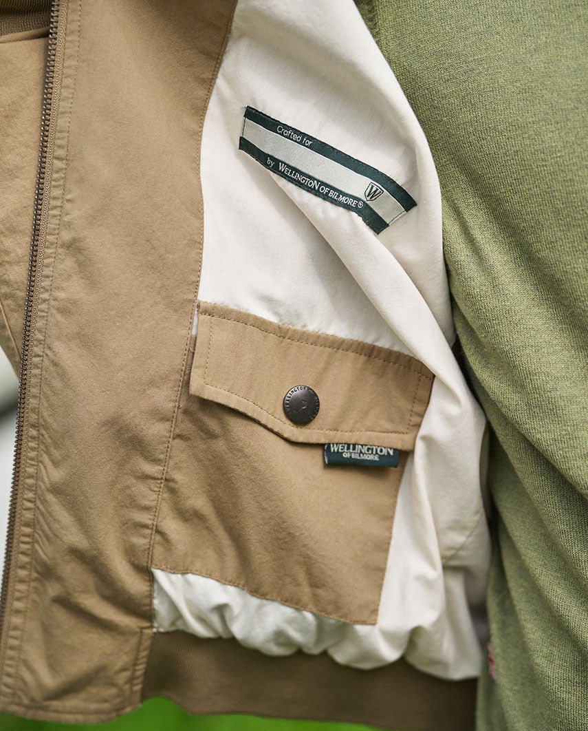 Herenblouson "English Lumber" met fluweelzachte touch in sand - Wellington of Bilmore