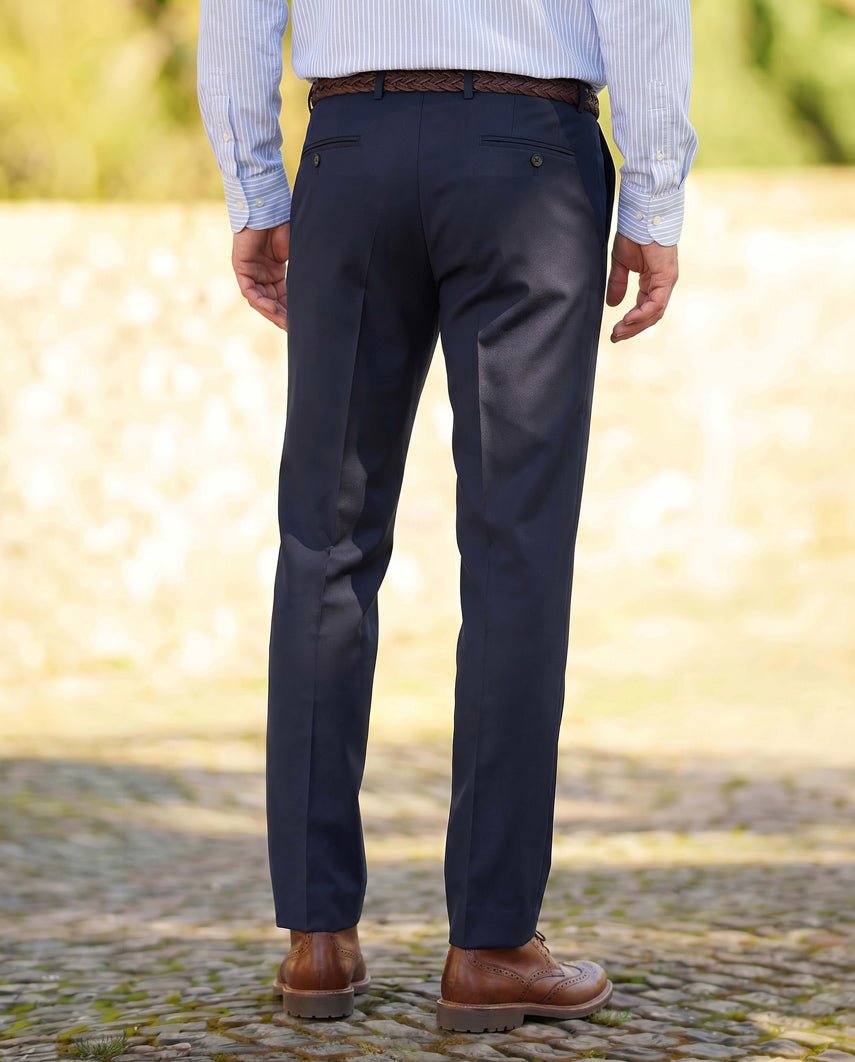 Herren-Chino ,,Mr. Miller MF Suit'' in navy aus feiner Super-100’s-Schurwolle - Wellington of Bilmore