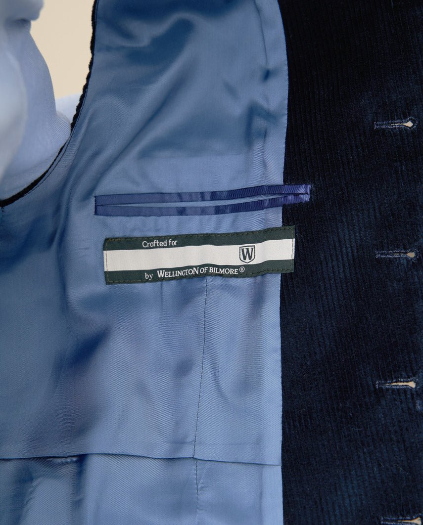 Heren ribfluwelen gilet "Wales" in navy - Wellington of Bilmore