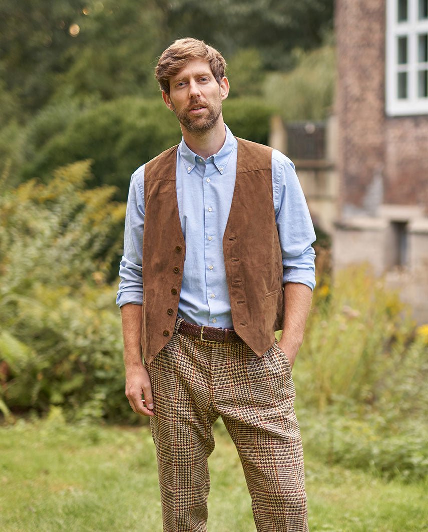Leren herengilet "Tailor" van superzacht geitensuède in mud - Wellington of Bilmore