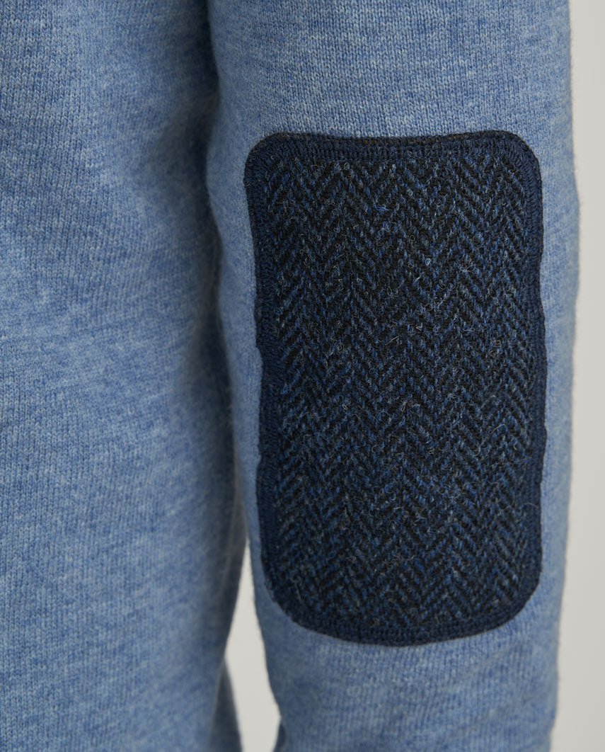 Heren merino vest "The Cardigan" in blue - Wellington of Bilmore