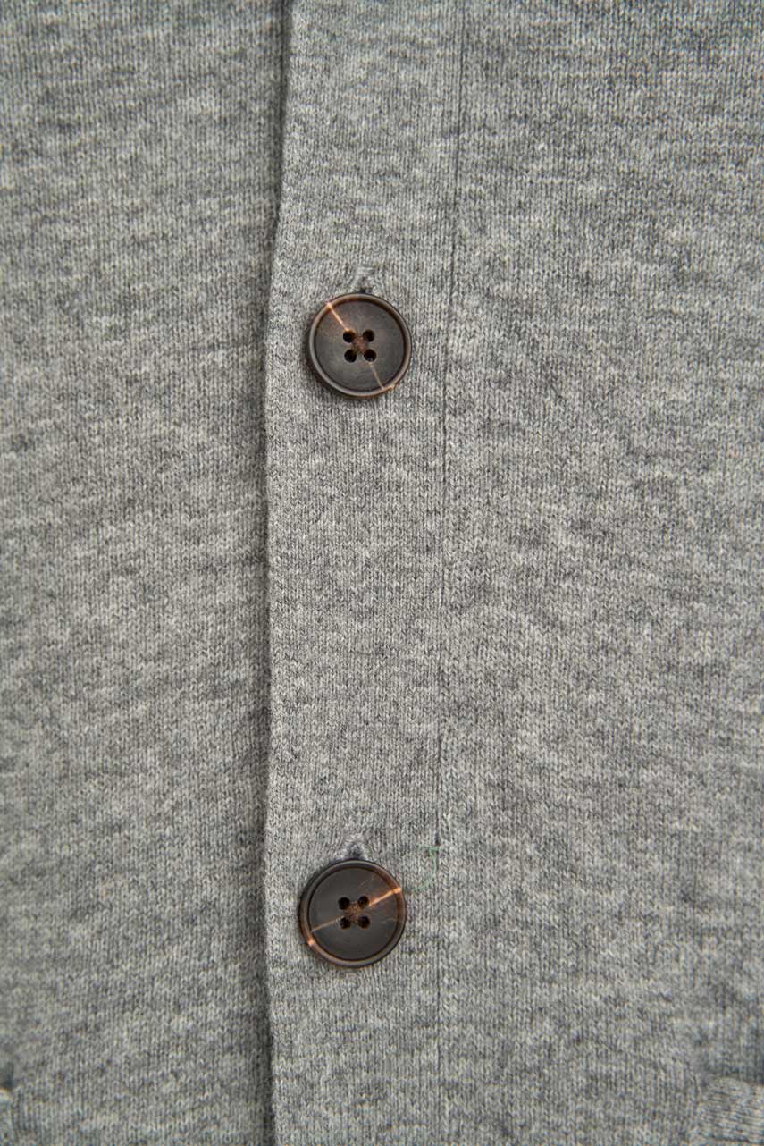 Heren merino vest "The Cardigan" in cloud grey - Wellington of Bilmore
