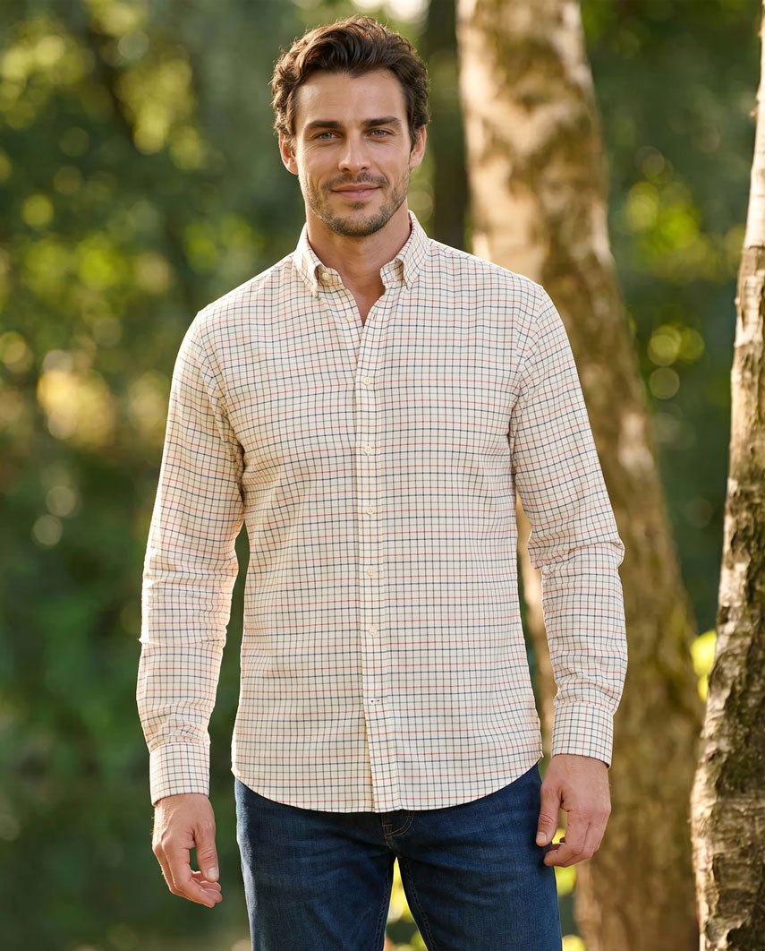 Herenoverhemd "Steward" met button-down kraag – tattersall - Wellington of Bilmore