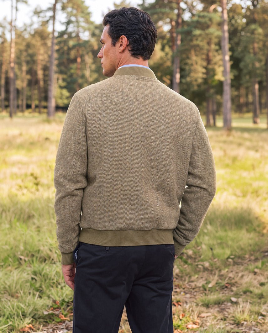 Lumber Herrenblouson – Woll-Kaschmir-Tweed in Hazel Herringbone - Wellington of Bilmore