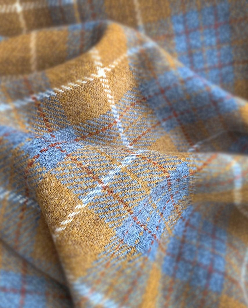 Schiebermütze "Henry Cap" aus original Harris Tweed in amber check - Wellington of Bilmore