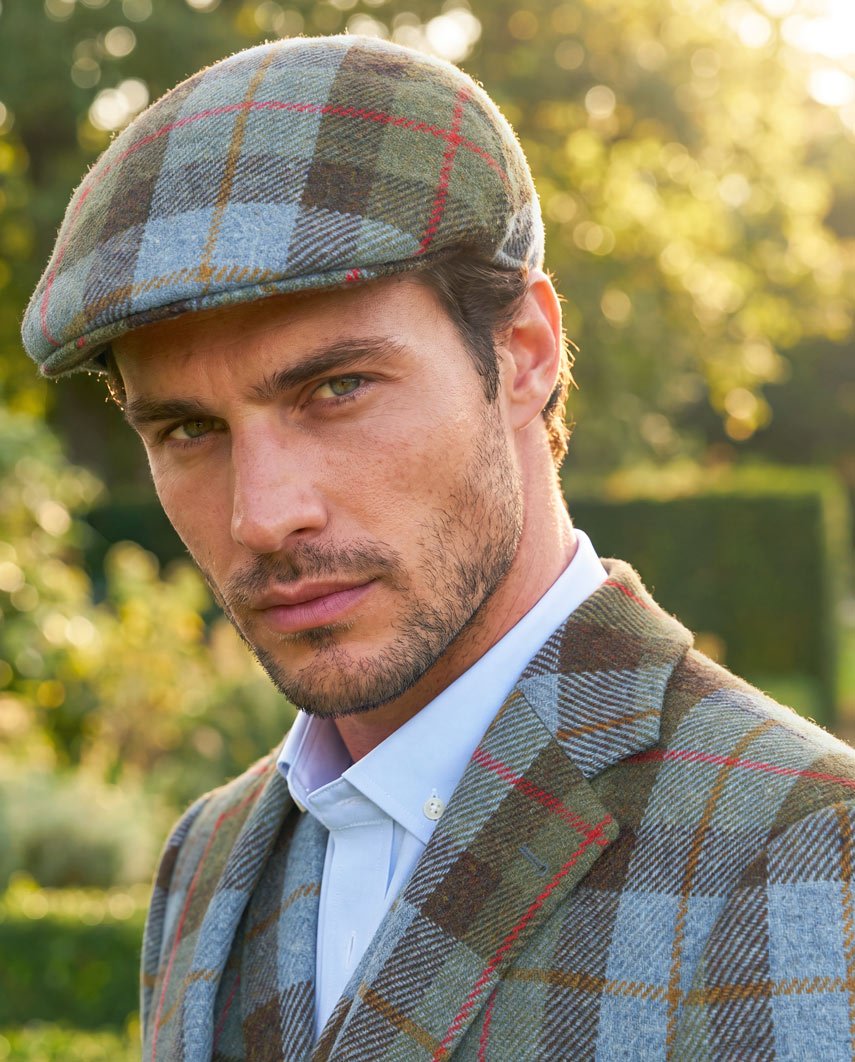 Flatcap "Henry Cap" van origineel Harris Tweed in Highland Check - Wellington of Bilmore