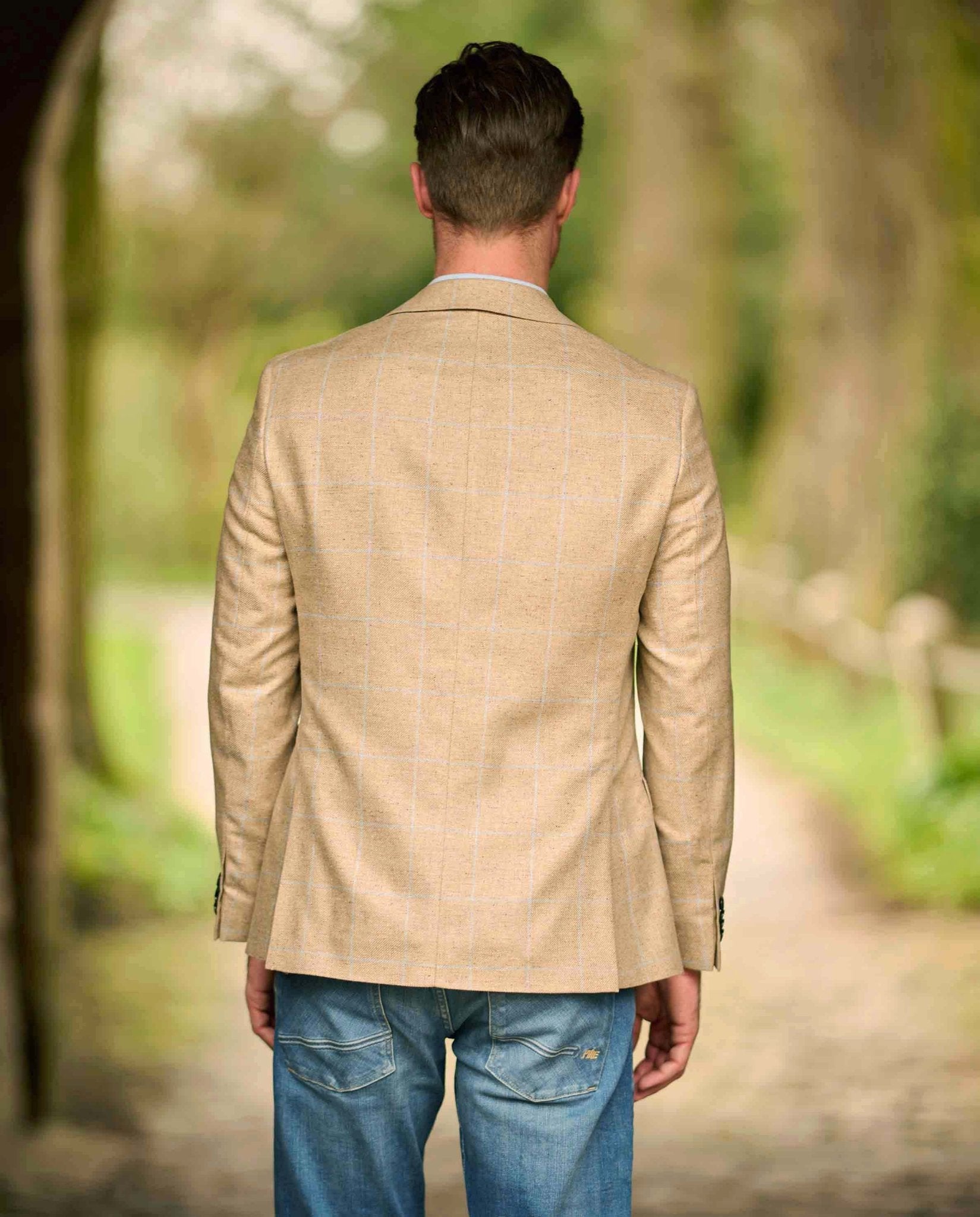 Sommersakko ''London'' aus Seide im beige check - Wellington of Bilmore