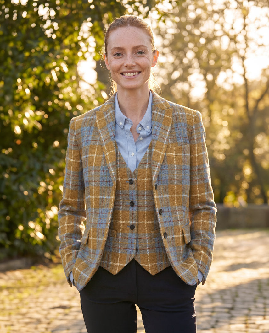 Harris Tweed Blazer ''Ladiesclub'' in amber check