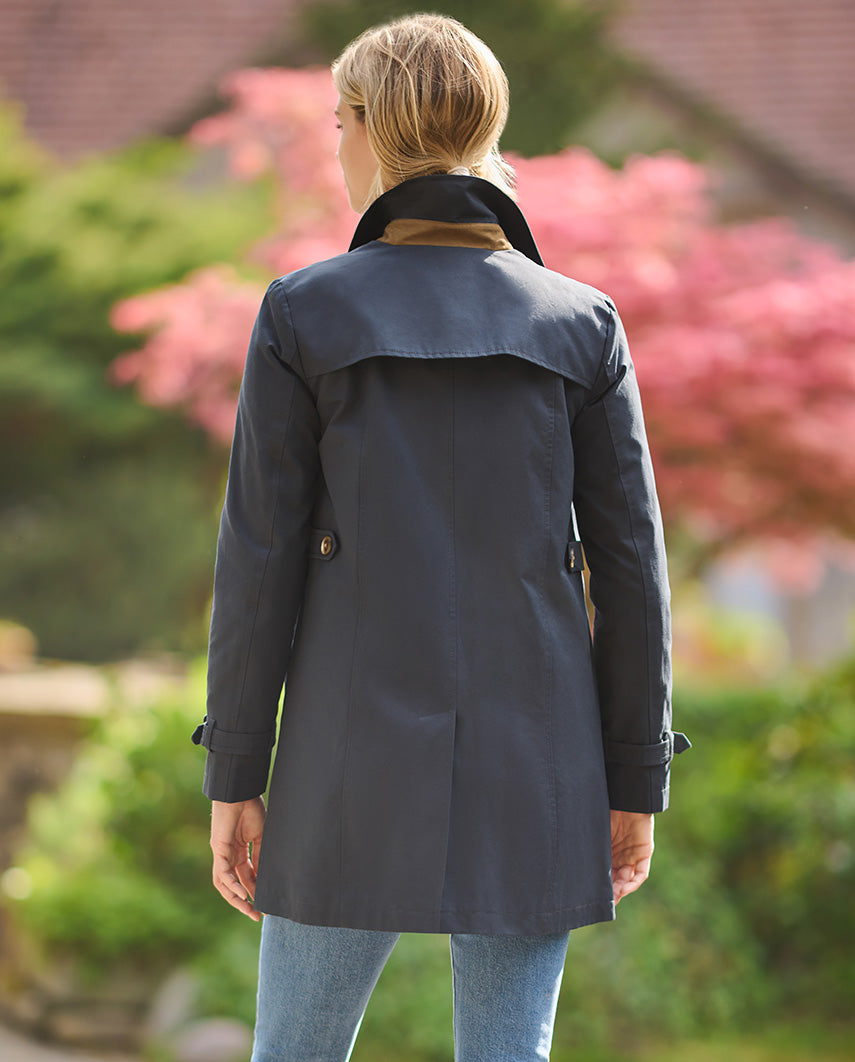 Women's single-breasted trench coat "Clarissa" in blue