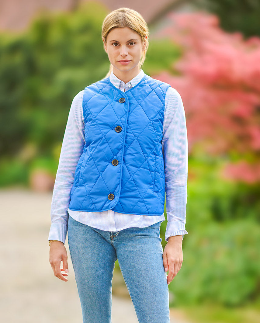 Light women's quilted vest "Jill" in bright blue