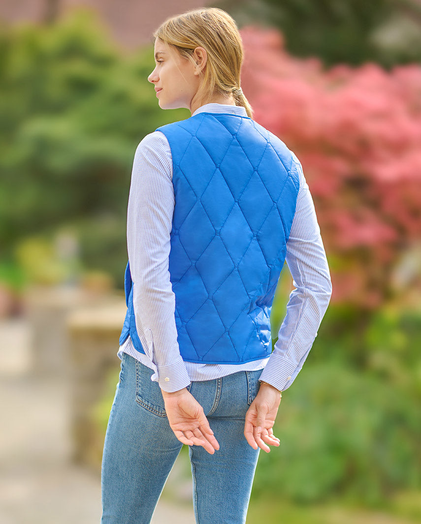 Light women's quilted vest "Jill" in bright blue