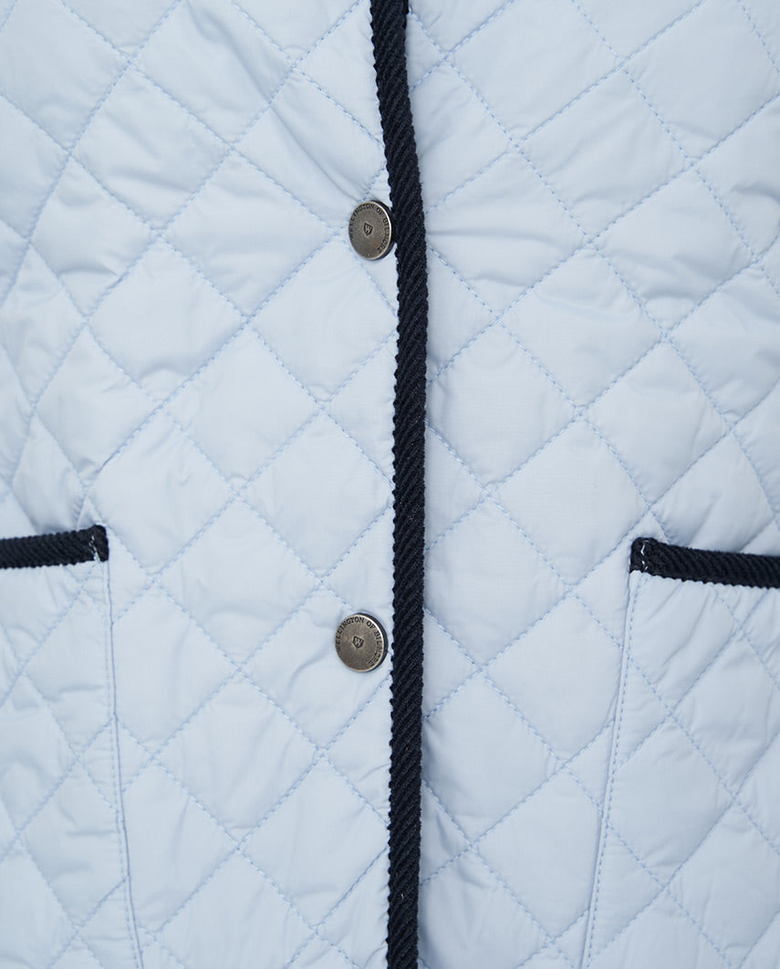 Light blue women's quilted jacket "Joules" with round neck