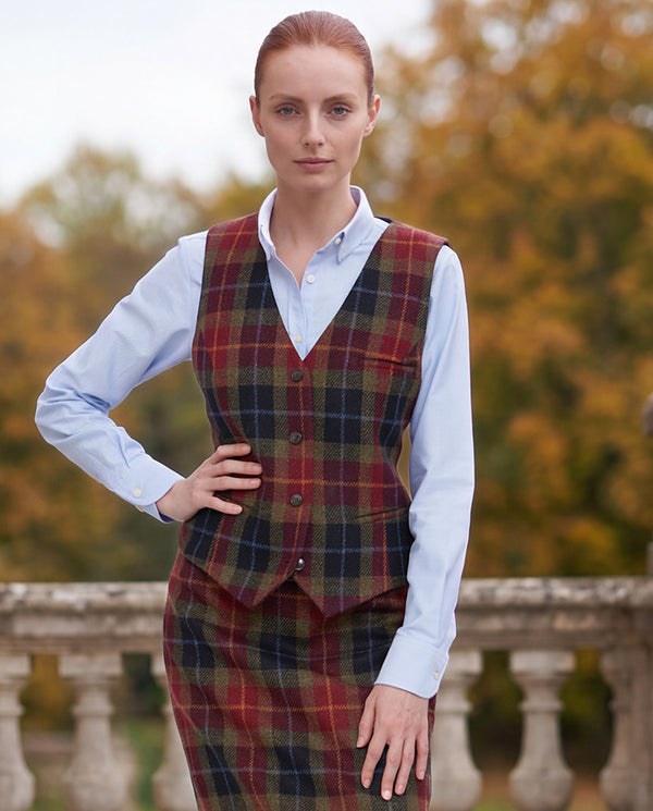 Lea - Harris Tweed gilet in Check of Island
