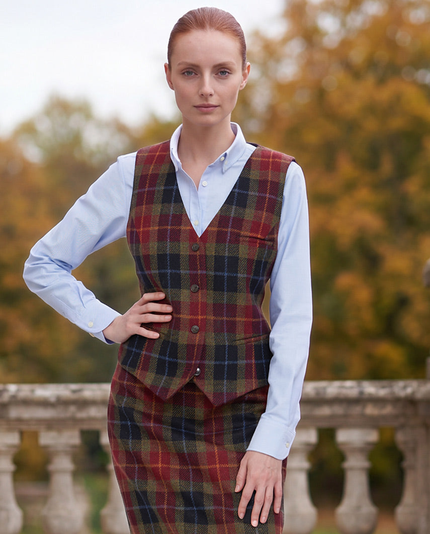 Lea - Harris Tweed gilet in Check of Island, productkaart