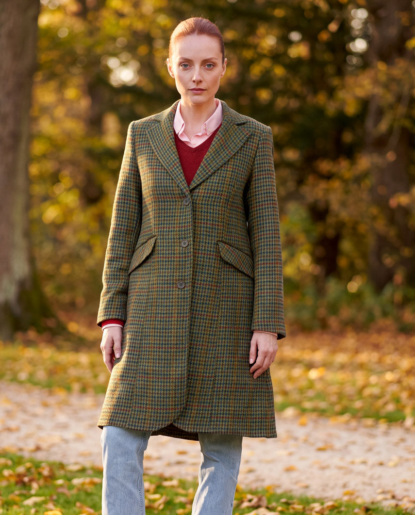 Harris Tweed Damenmantel ''Brenda'' in green Castle