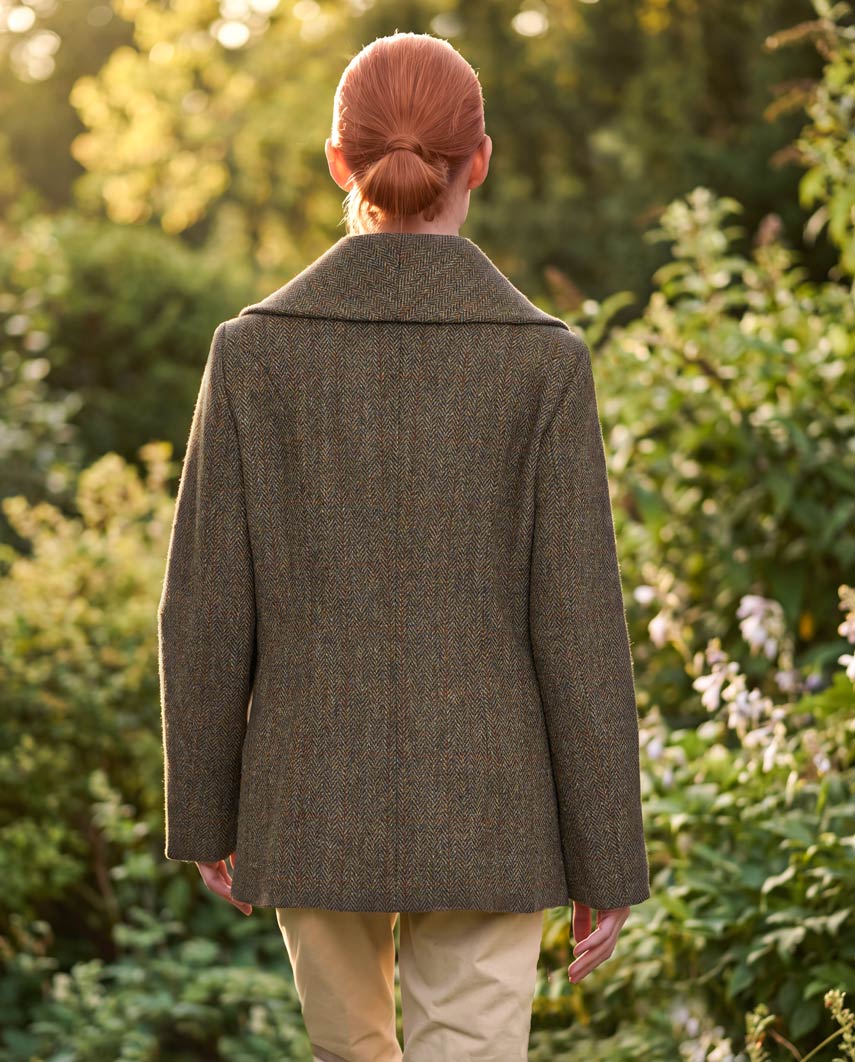 Caban ''Kathy'' aus Harris Tweed in evergreen