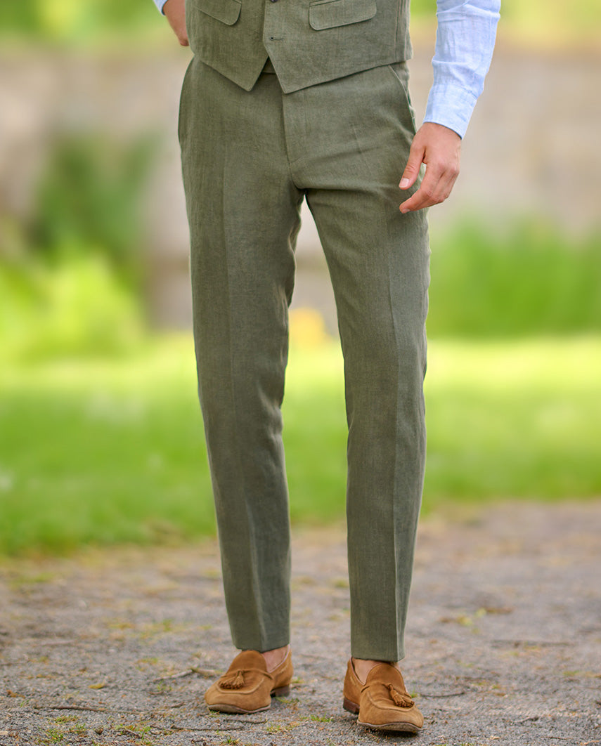 Leinenhose für Herren "Mr. Miller" in oliv