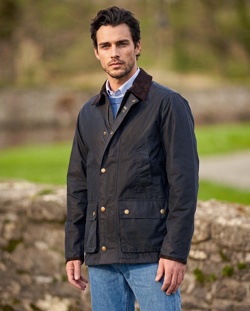 Men's Wax Jacket "Starberg SO" in navy