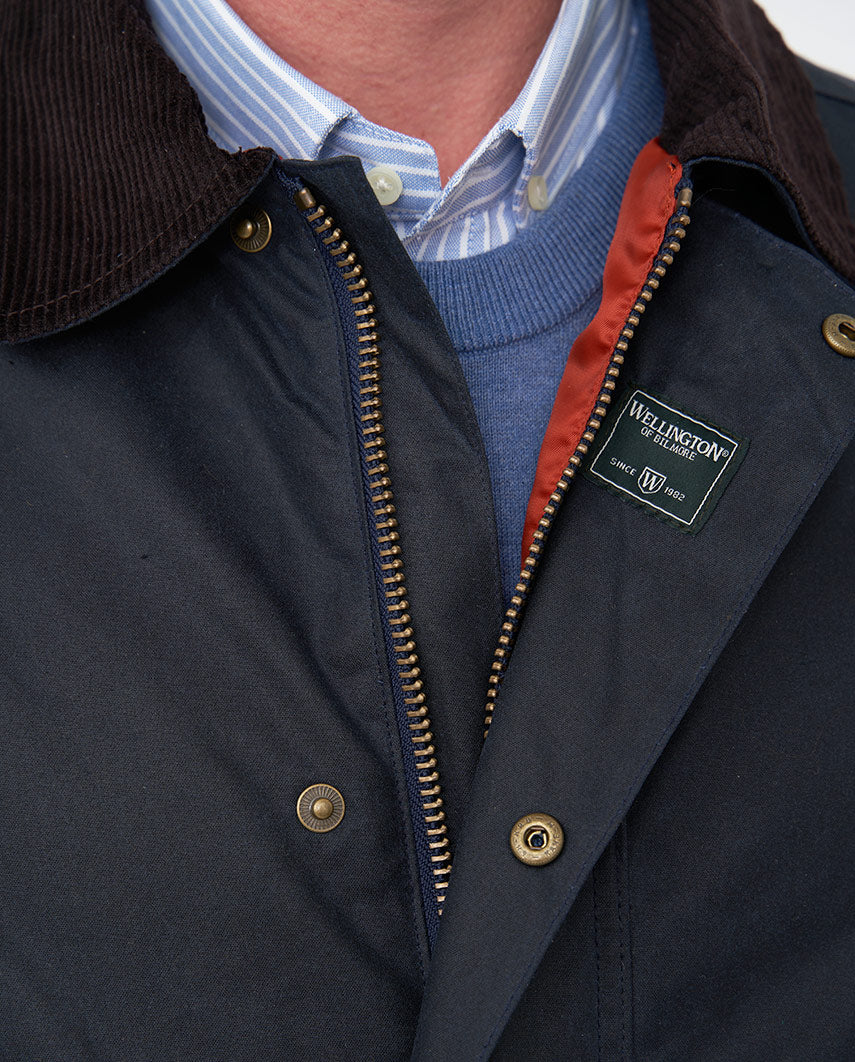 Men's Wax Jacket "Starberg SO" in navy