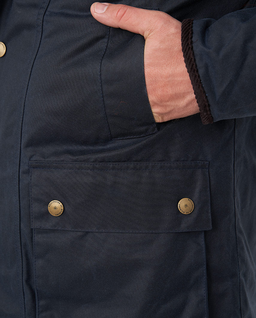 Men's Wax Jacket "Starberg SO" in navy