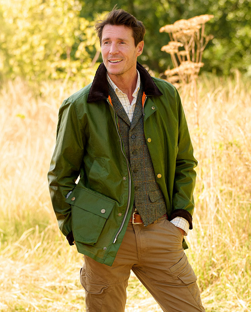 Men's Waxed Jacket "Starberg SO" in Lemongrass