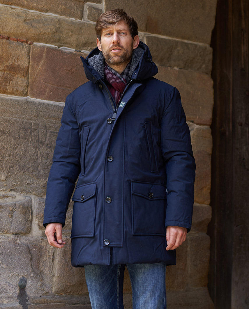 Men's Winter Parka "Byron" in Navy – detachable hood
