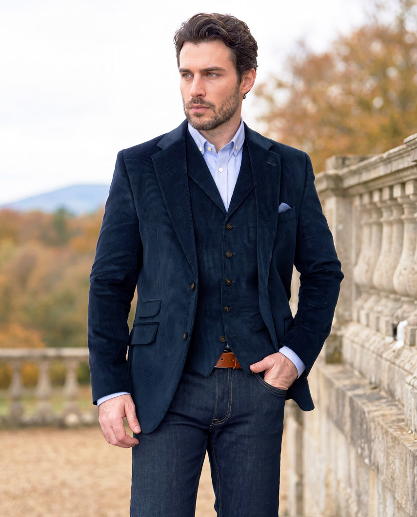 Herren Cord Sakko ''London'' in navy