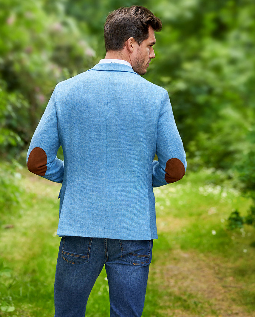 Harris Tweed colbert "London" in light blue twill, productkaart