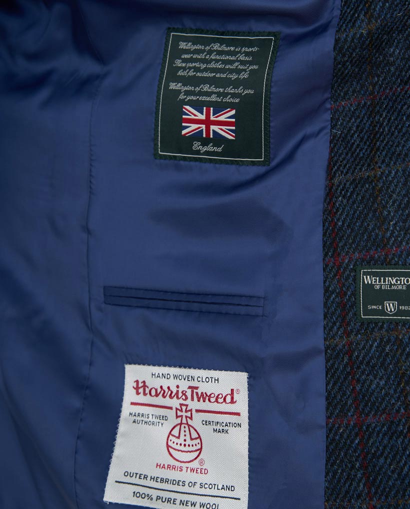 Harris Tweed colbert "London" in scottish blue