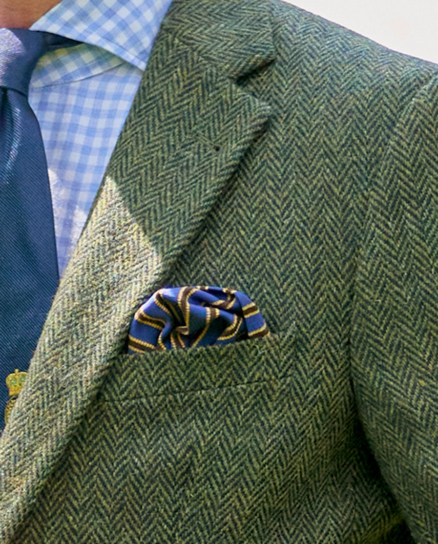 Harris Tweed colbert "London" in green Island Herringbone