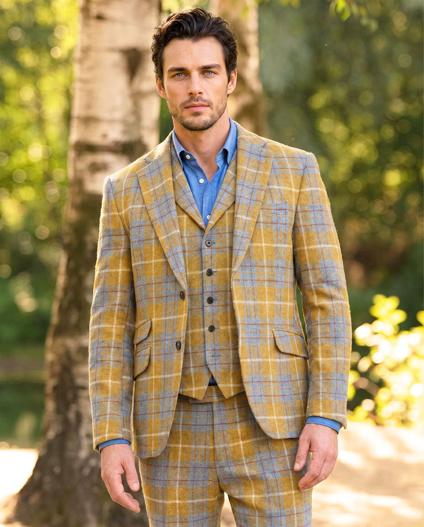 Harris Tweed Sakko "London" im amber check