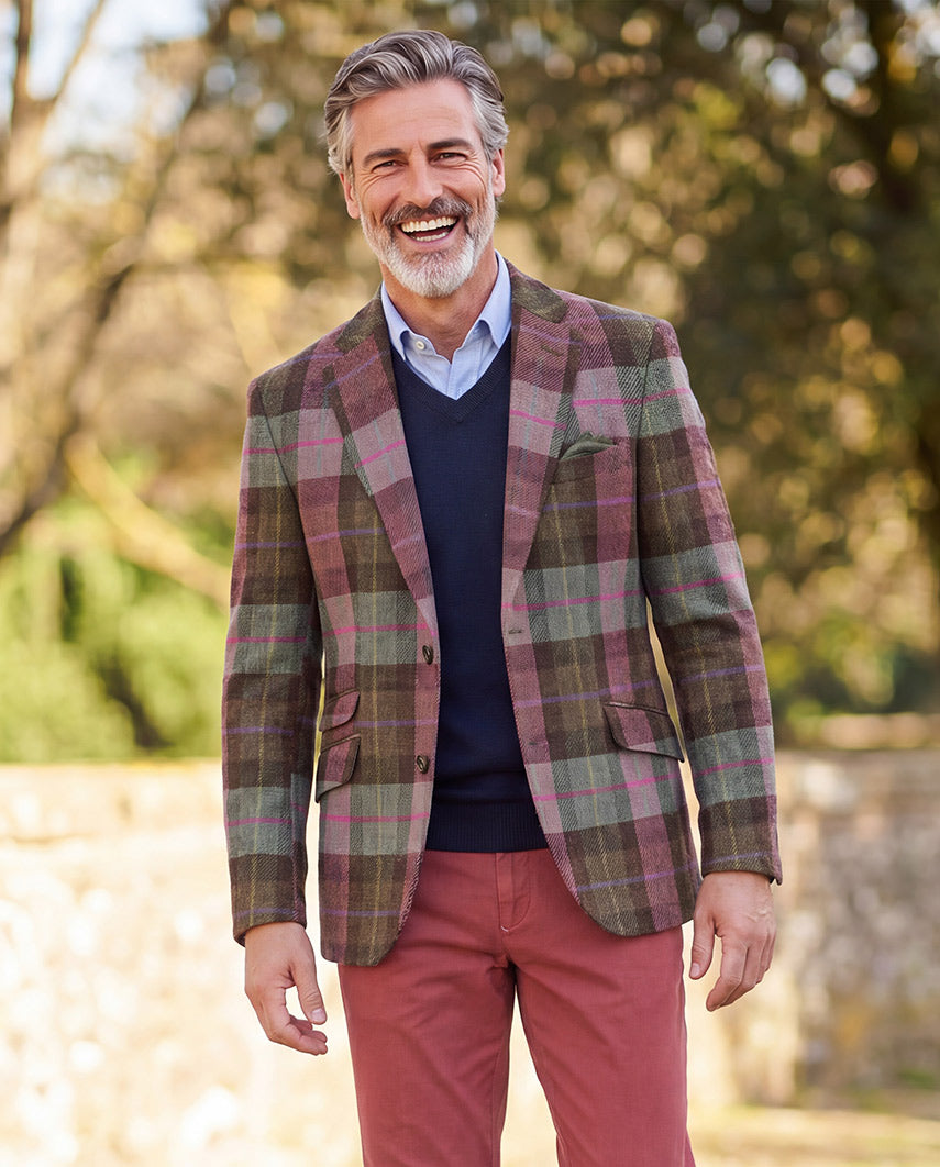 Harris Tweed colbert "London" in tartan check, productkaart