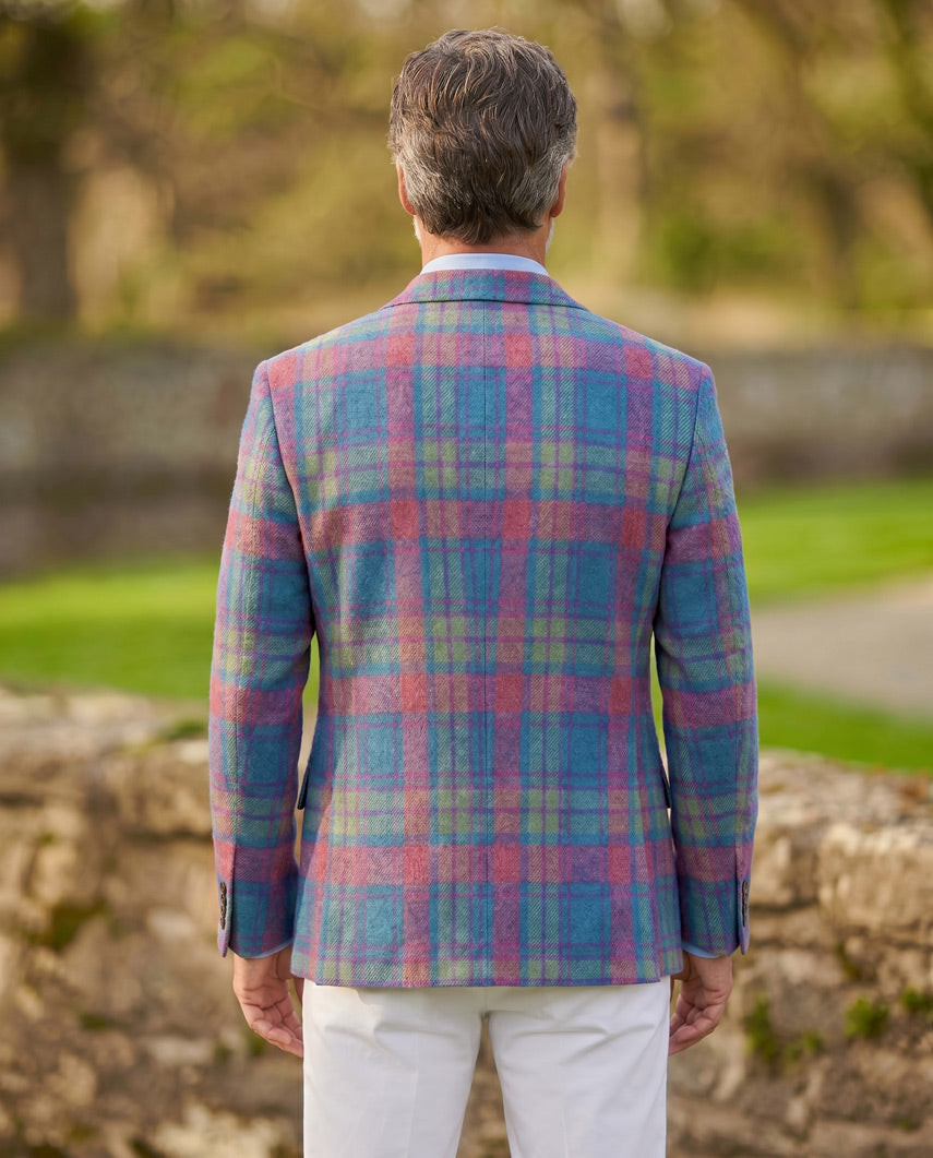Harris Tweed colbert "London" in cornflower check, productkaart