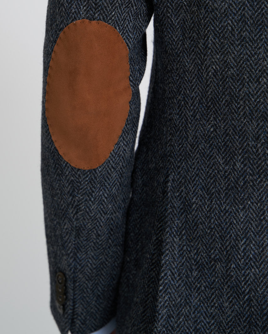 Harris Tweed Sakko ''London'' in seastone navy Herringbone