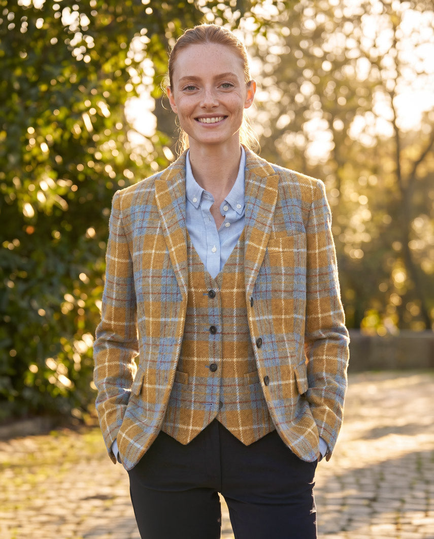 Harris Tweed Blazer ''Ladiesclub'' in amber check