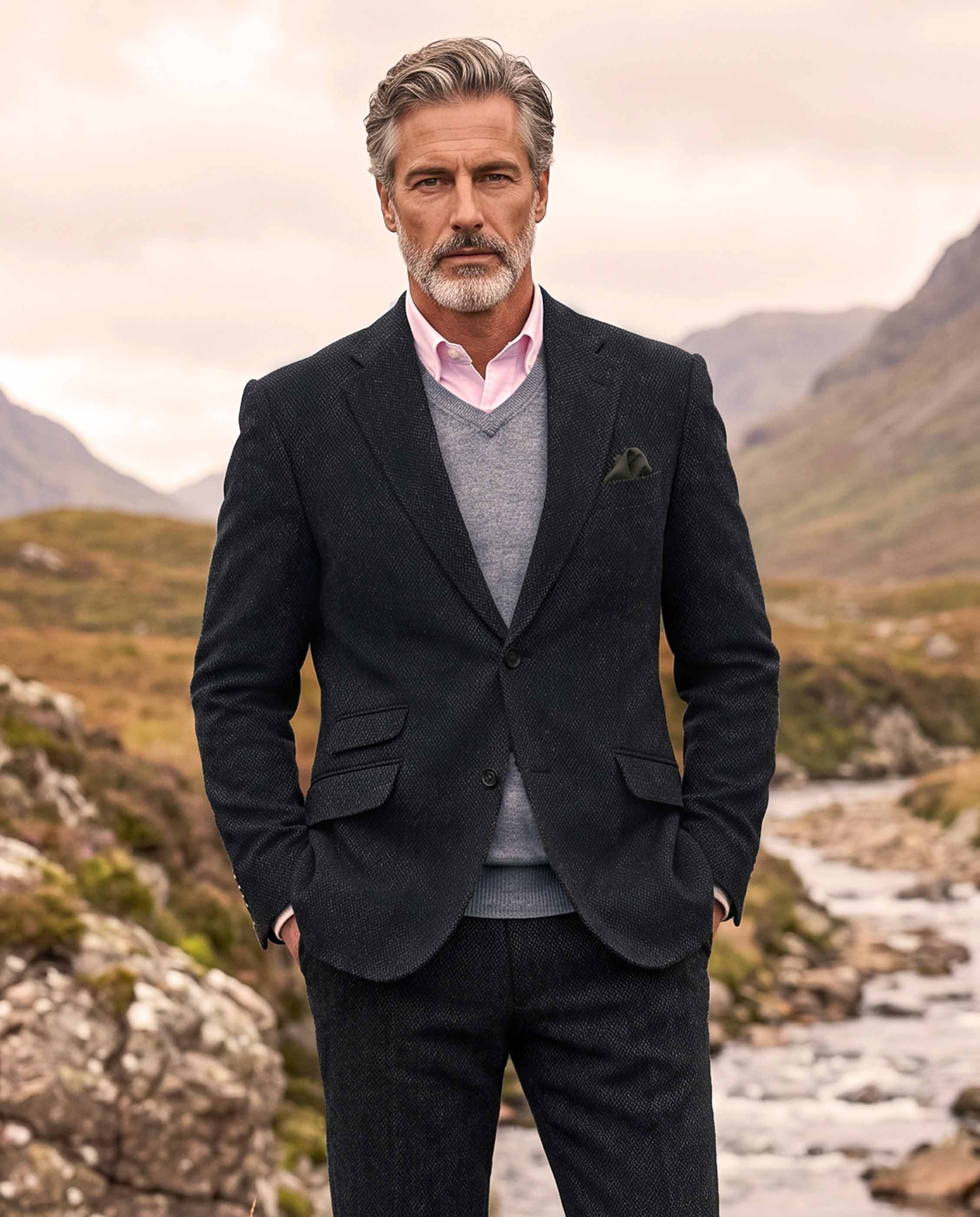 Harris Tweed Jacket "London" in charcoal