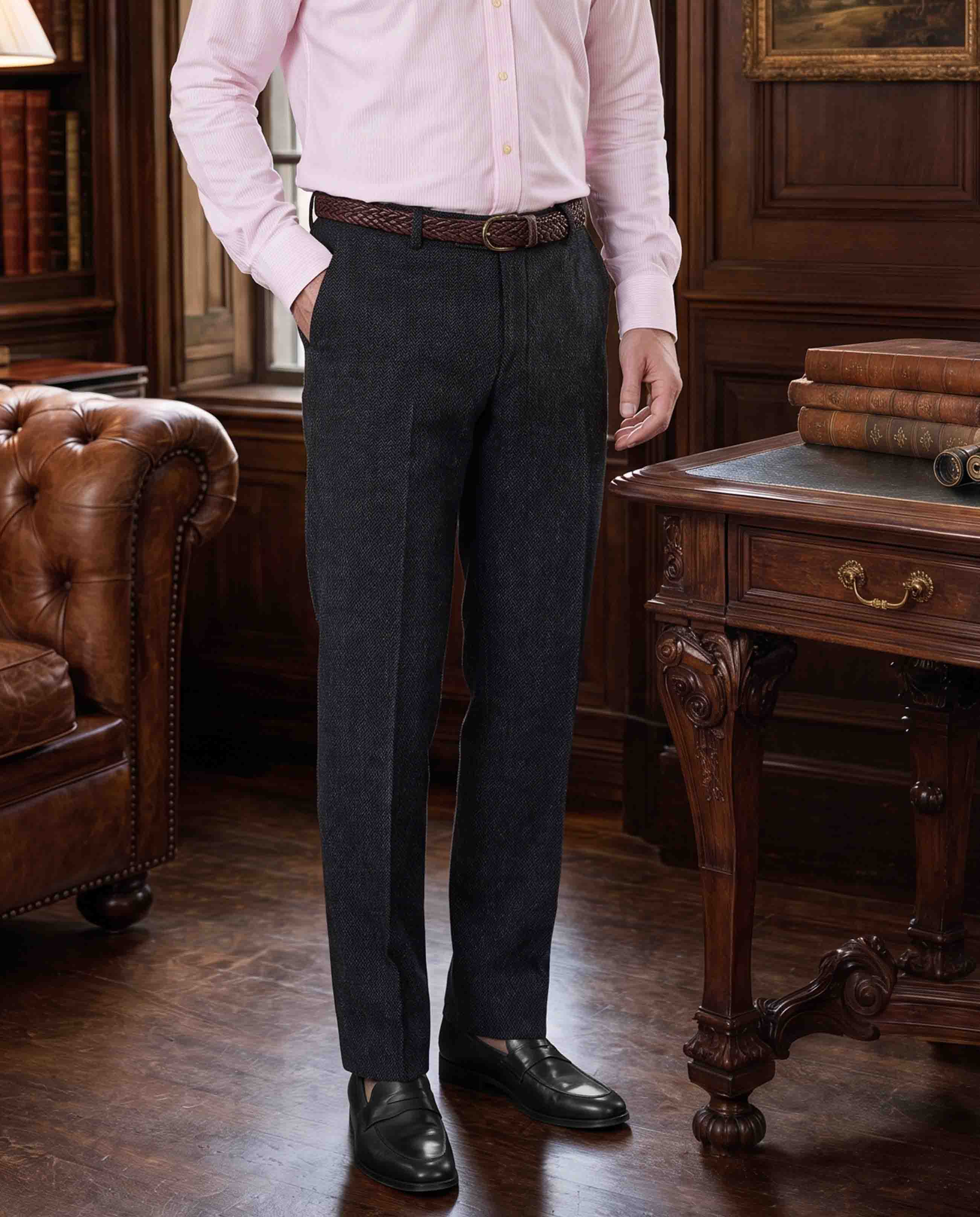 Harris Tweed Trousers "Mr. Miller" in Charcoal