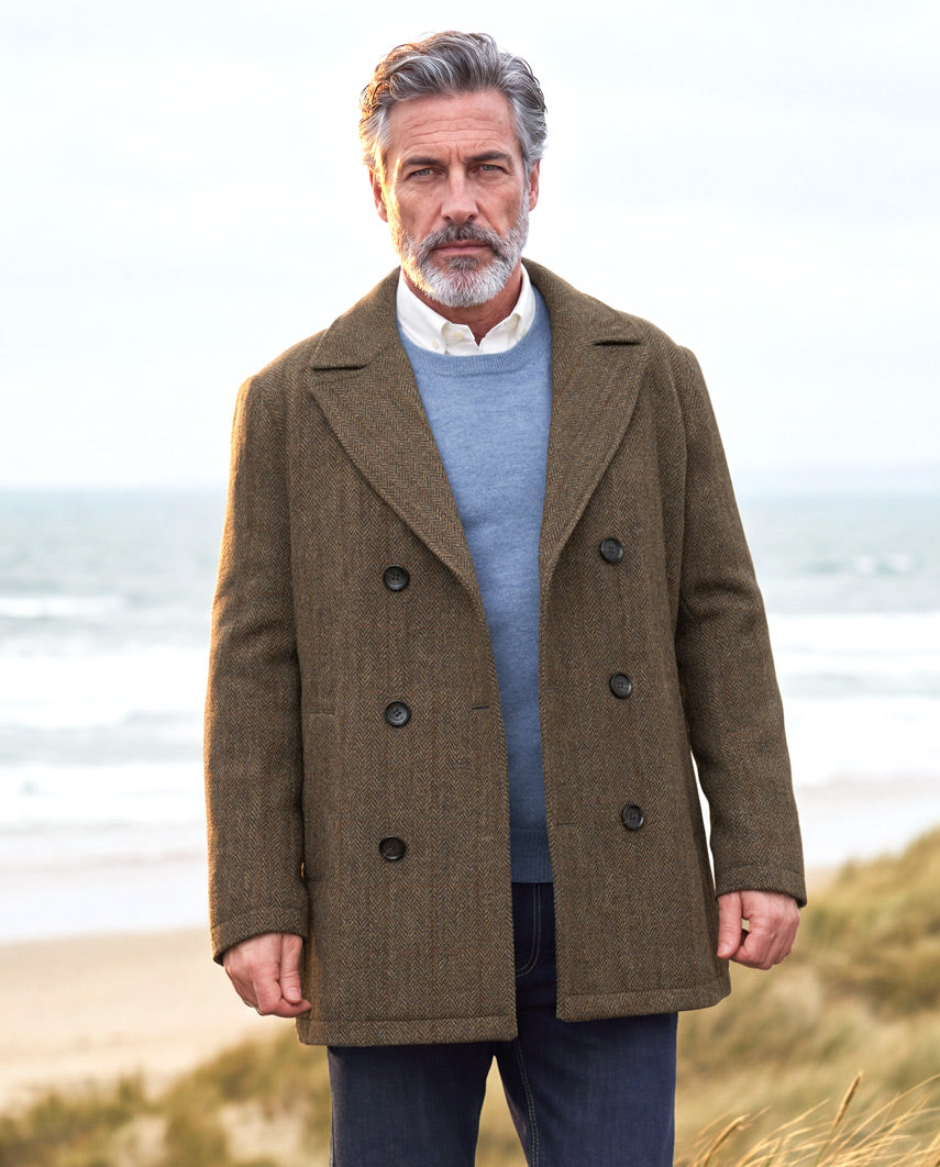 Herren Cabanjacke ,,Seaberg'' aus Harris Tweed –  Evergreen