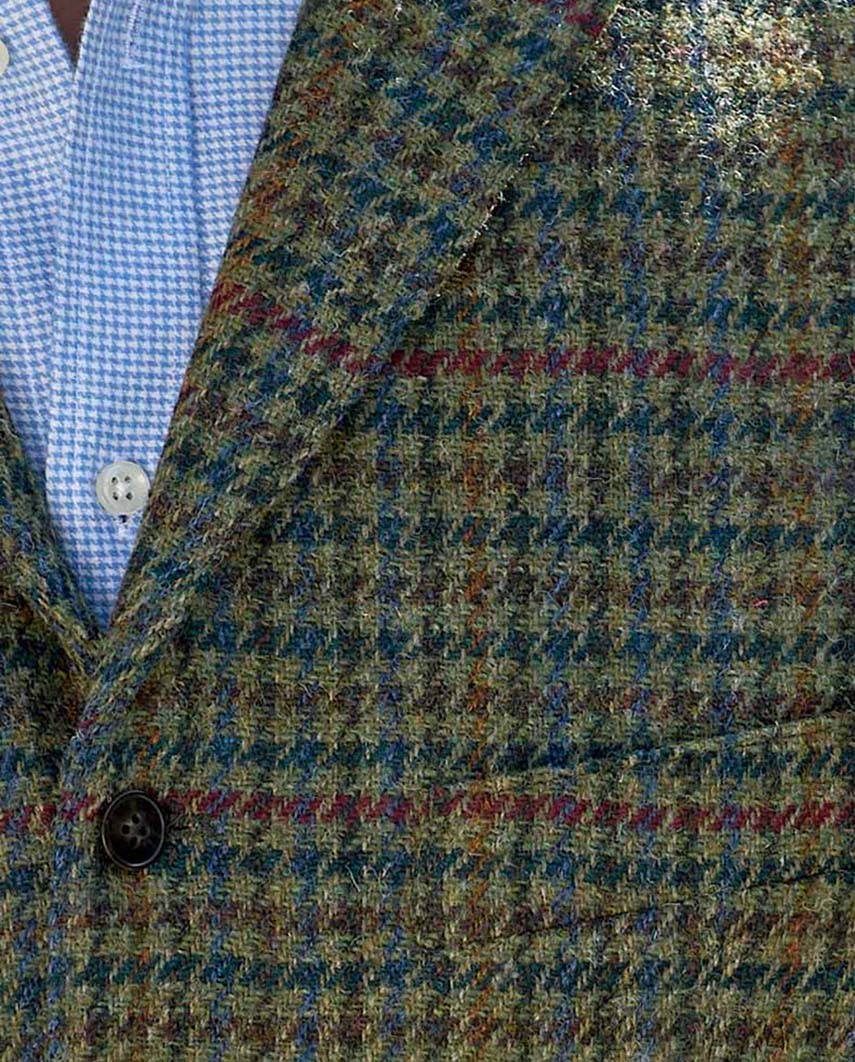 Harris Tweed waistcoat “Wales” in green Castle