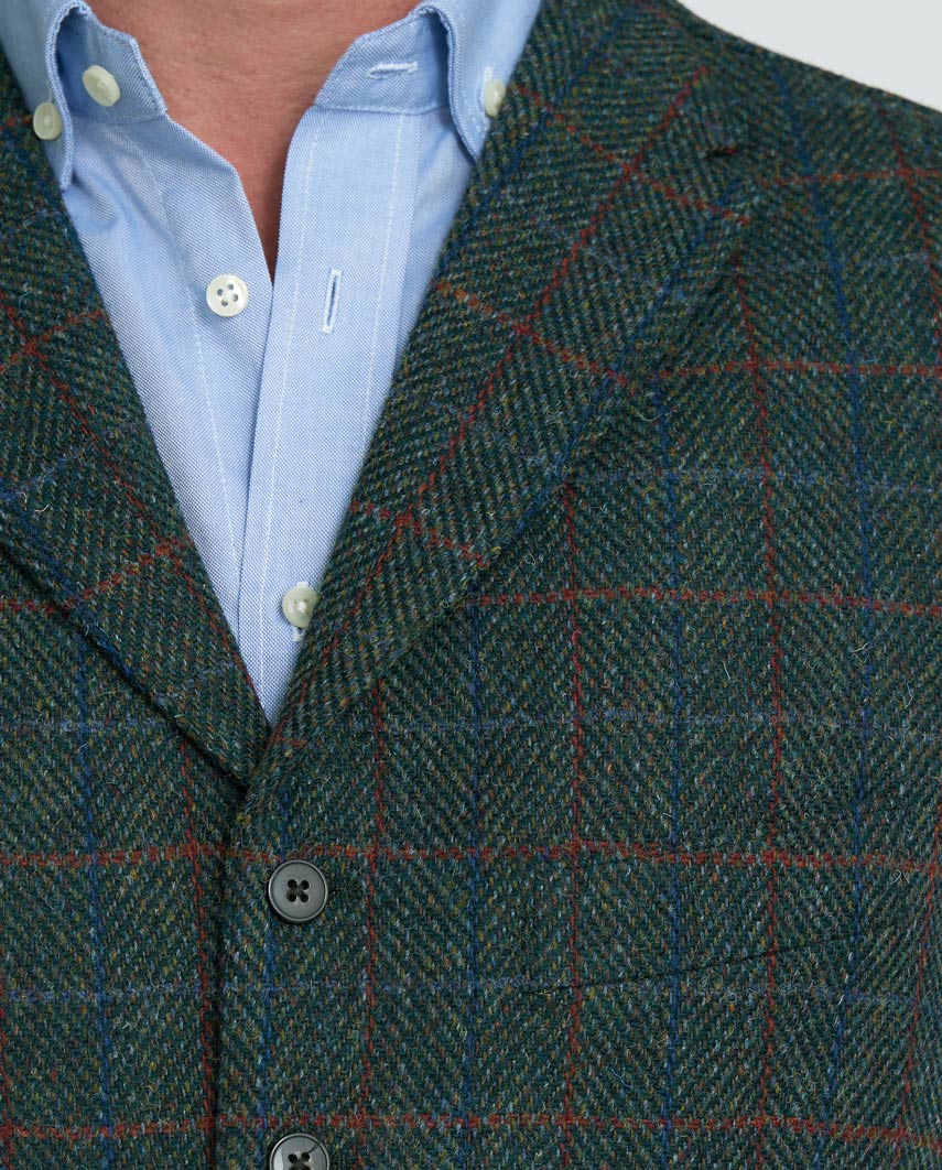 Harris Tweed Weste ''Wales'' in royal green Tweed